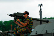Mistral surface-to-air missile launcher.