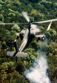 image of moon Apache helicopter