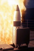 A Standard Missile Three is launched from USS Lake Erie.     