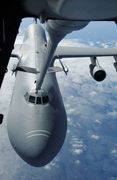 A KC-10 Extender refuels a C-5 Galaxy. 
