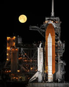 image of moon Space Shuttle Discovery