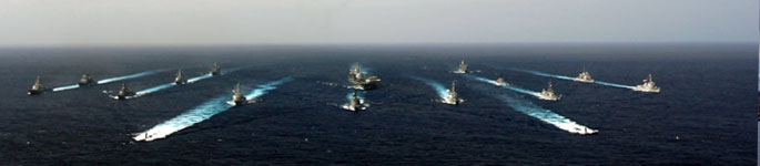 A group of Maritime Self-Defense Force ships.