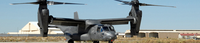 CV-22 Osprey prepares for take-off.