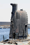 ACH100294M
A Libyan Navy Foxtrot-class military submarine moored to the pier in Benghazi, Libya.