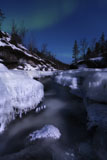 AHE100079S
Aurora Borealis over Tennevik River, Troms, Norway.