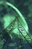 AHE100095S
Powerlines and aurora borealis, Tjeldsundet, Norway.
