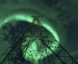 AHE100097S
Powerlines and aurora borealis, Tjeldsundet, Norway.