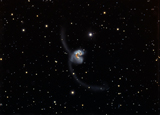 ALV100006S
Antennae (NGC 4038 and 4039), interacting pair of galaxies in Corvus.