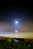 ALV100009S
Moonset over the sea with Pleiades (M45) cluster.