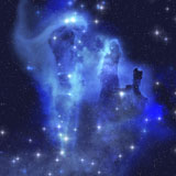 CFR100021S
The brilliant blues of this star making nebula shine throughout the cosmos.