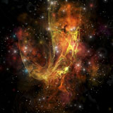 CFR100108S
A colorful nebula and stars in the cosmos.