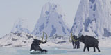 CFR200059P
A Woolly Mammoth struggles for survival as he falls through ice on a frozen lake.