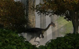 DEK600025P
Gigantoraptor in a dense prehistoric forest.