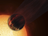 FSU100002S
Artist's concept of a Hot Jupiter extrasolar planet orbiting a sun-like star.