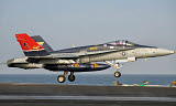 GCA100221M
A F/A-18C Hornet takes off from the flight deck of USS George H.W. Bush.