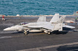 GCA100242M
An F/A-18E Super Hornet on the flight deck of USS George H.W. Bush.