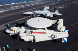 GKR100213M
An E-2C Hawkey and an F/A-18 Super Hornet aboard USS Dwight D. Eisenhower.