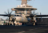 GKR100216M
An E-2C Hawkeye during flight operations on USS Dwight D. Eisenhower.