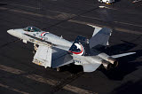 GKR100222M
An F/A-18C Hornet on the flight deck of USS Dwight D. Eisenhower.