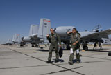HGP100224M
Pilots return from a mission in their A-10C Thunderbolt's.