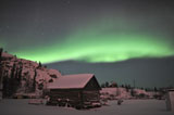 JHE100033S
Aurora borealis over a cabin, Northwest Territories, Canada.