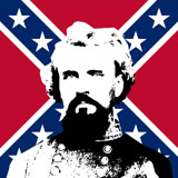 JPA100024M
Vector artwork of General Nathan Forrest in front of the Confederate flag.