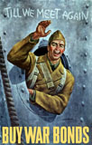 JPA100456M
World War II poster of an American soldier waving from the porthole of a ship.