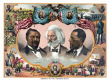 JPA100490M
Digitally restored vintage American History print of Heroes of the Colored Race.