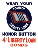 JPA100512M
Vintage World War II poster of a 4th Liberty Loan Honor Button.