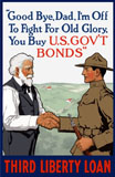 JPA100558M
World War I poster of a young soldier holding a rifle while shaking his father's hand.