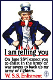 JPA100575M
World War I poster of Uncle Sam standing with his hands on his hips.