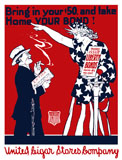 JPA100632M
Vintage World War I poster of a man smoking a cigar as Lady Liberty points at him.