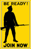 JPA100652M
Vintage World War I poster showing the silhouette of a soldier holding his rifle.
