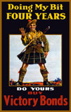 JPA100720M
Vintage World War One poster of a soldier holding up four fingers.