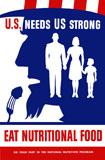 JPA100743M
Vintage WPA poster of Uncle Sam taking a bite of food.