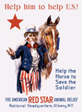 JPA100868M
Vintage World War I poster of Uncle Sam with a horse.