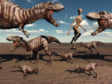 MAS100058P
A reptoid being and her pet dinosaurs.