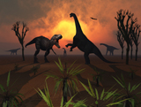 MAS100078P
T. Rex confronts a group of Camarasaurus dinosaurs.