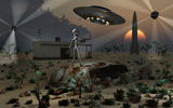 MAS100121S
Artist's concept of a science fiction alien landscape.