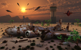 MAS100122S
Artist's concept of a science fiction alien landscape.