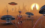 MAS100148S
Artist's concept of life on Mars long ago.