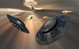 MAS100150S
UFO's and fighter planes in the skies over Roswell, New Mexico.