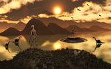MAS100208S
A distant alien world where reptoids are the dominant species and dinosaurs roam freely.