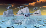 MAS100271P
Artist's concept depicting dinosaurs frozen in ice during an imaginary prehistoric ice age.