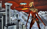 MAS100273S
An alien being overlooks its base built into the side of a mountain on a distant ice world.