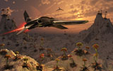 MAS100301S
A futuristic Earth ship patrolling a distant alien world.