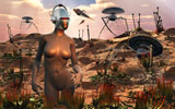 MAS100332S
Robots harvesting plants on a distant alien world.