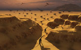 MAS100384P
A mixed herd of dinosaurs migrate to greener pastures.