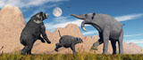 MAS100506P
An Arctodus Bear chasing a young Deinotherium.