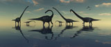MAS100515P
Giant sauropod dinosaurs grazing a prehistoric lake.